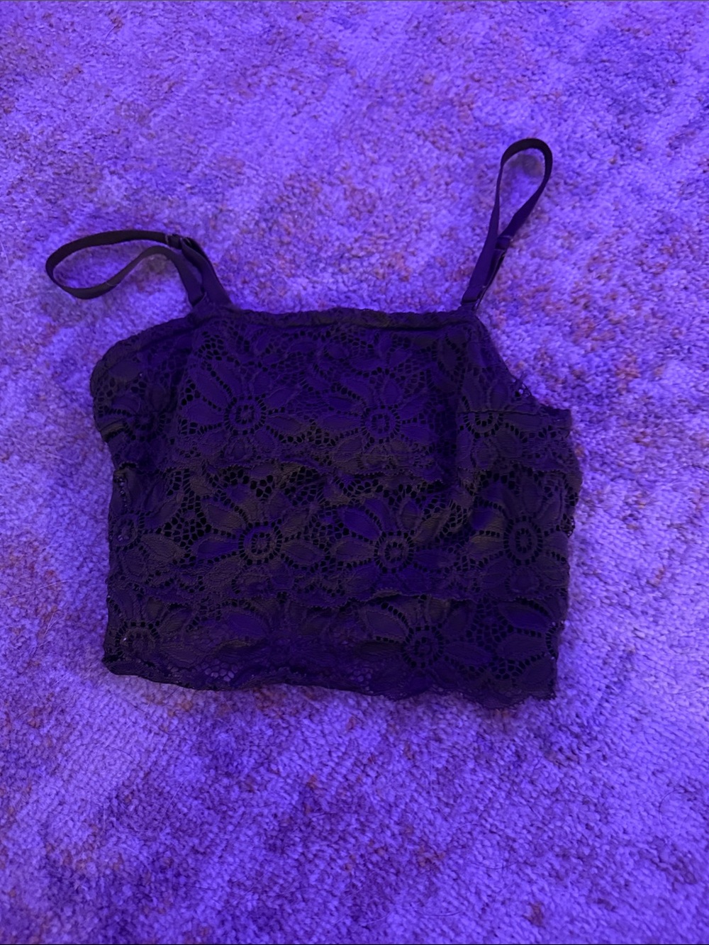 SO Black Lace Floral Cami Top